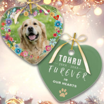 カスタムフォトペット記念フローラハート形