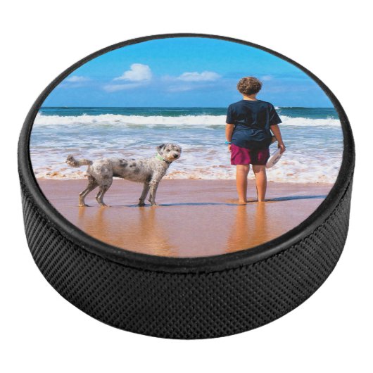 カスタムフォトホッケーパーソナライズされたパック アイスホッケーパック (3/4)