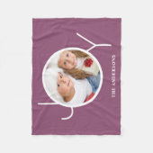 カスタムフォトホリデークリスマスパープル フリースブランケット (正面)