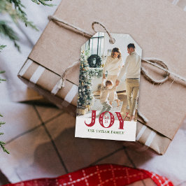 カスタムフォトホリデーJOYクリスマスプレゼント ギフトタグ