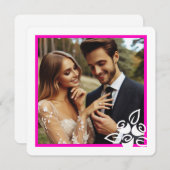 カスタムフォトホワイトローゼバレンタイン婚約カード (正面/裏面)