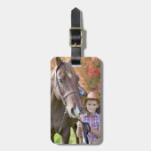 カスタムフォトホースパーソナライズされたペット ラゲッジタグ (正面縦)