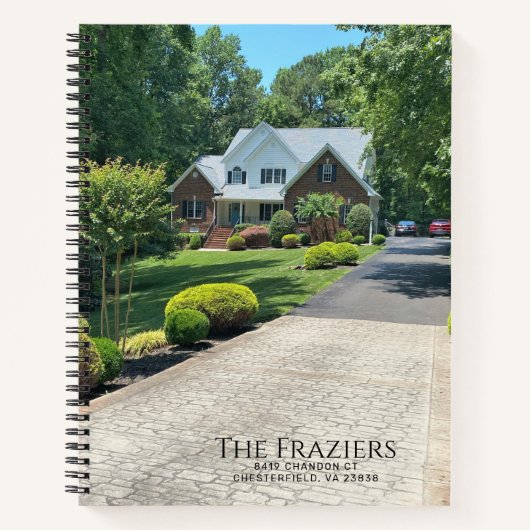 カスタムフォトホームのメモとプロジェクト ノートブック (正面)