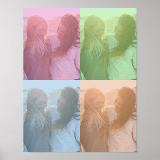 カスタムフォトポップ・アートのアートカラーブロック ポスター (正面)