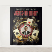 カスタムフォトポーカーカジノデコ, カジノ誕生日 タペストリー (正面)