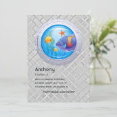 カスタムフォトポ航海のルトホール誕生日 招待状 (スタンド正面)