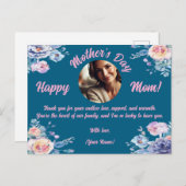 カスタムフォトマザーの日の水の色フローラ シーズンポストカード (正面/裏面)