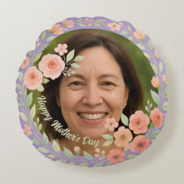 カスタムフォトマザーズデイピロー&フローラ枠 ラウンドクッション