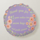 カスタムフォトマザーズデイピロー&フローラ枠 ラウンドクッション (裏面)