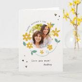 カスタムフォトマザーズ愛ママ カード (黄色い花)