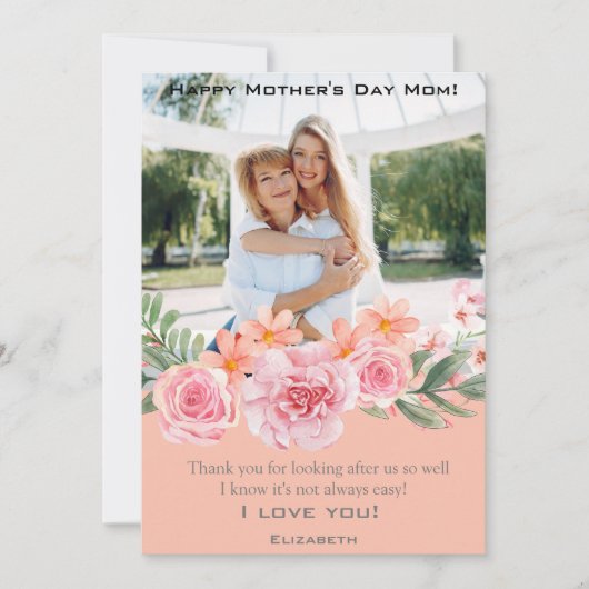 カスタムフォトマパーソナライズされたザーの日 シーズンカード (正面)