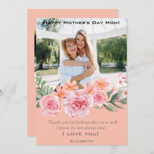 カスタムフォトマパーソナライズされたザーの日 シーズンカード (正面/裏面)