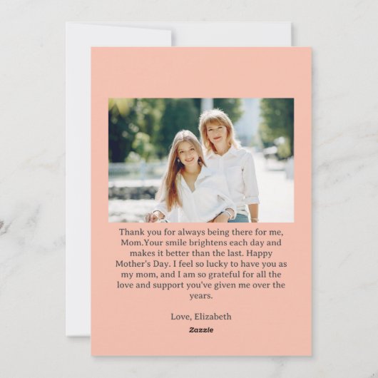 カスタムフォトマパーソナライズされたザーの日 シーズンカード (裏面)