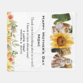 カスタムフォトマパーソナライズされたザーの日 フリースブランケット (正面(横))