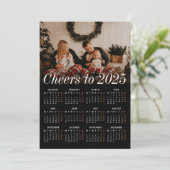 カスタムフォトミニマルシンプルブラックカレンダー2025 シーズンカード (スタンド正面)