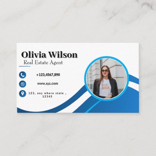 カスタムフォトミニマルモダン主義ソーシャルメディアのアイコン 名刺 (正面)