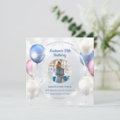 カスタムフォトミニマル誕生日招待状 招待状 (スタンド正面)