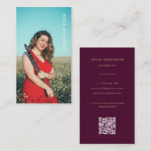 カスタムフォトミュージシャンQRコードBurgundy 名刺 (正面/裏面)