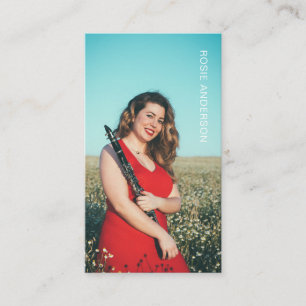 カスタムフォトミュージシャンQRコードBurgundy 名刺