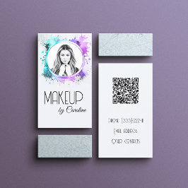カスタムフォトメイクアップアーティストカラースプラッシュフレーム 名刺