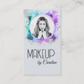 カスタムフォトメイクアップアーティストカラースプラッシュフレーム 名刺 (正面)