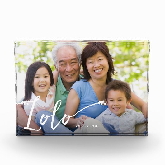 カスタムフォトメッセージ名Lolo Script フォトブロック (正面)