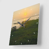 カスタムフォトメモリシンプルスモダンクエアスクエア スクエア壁時計 (傾斜)