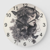 カスタムフォトメモリシンプルスモダンクエアスクエア ラージ壁時計 (正面)