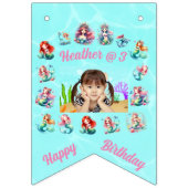 カスタムフォトメルメイズテーマ子供の誕生日パーティー バンティングフラッグ (第1の旗)