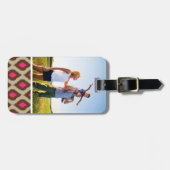 カスタムフォトモダンイカットパターン ラゲッジタグ (正面横)