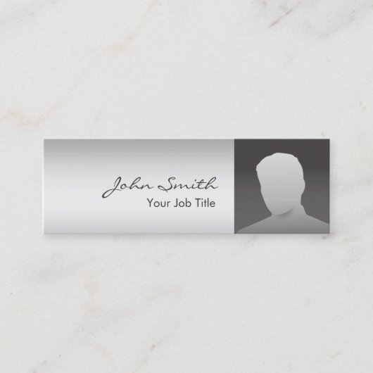 カスタムフォトモダンシルバー スキニー名刺 (正面)