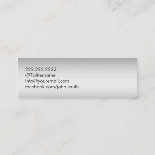 カスタムフォトモダンシルバー スキニー名刺 (裏面)