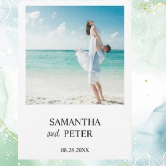 カスタムフォトモダンビーチウェディング 招待状