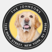 カスタムフォトモダンラウンド差出人住所 ラウンドシール (正面)