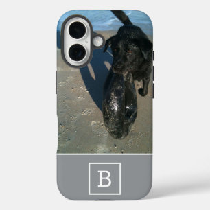 カスタムフォトモノグラムのイニシャルグモダンレイかわいい iPhone 16ケース