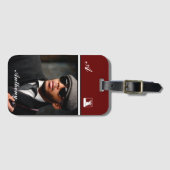 カスタムフォトモノグラムのパーソナライズ ラゲッジタグ (正面横)