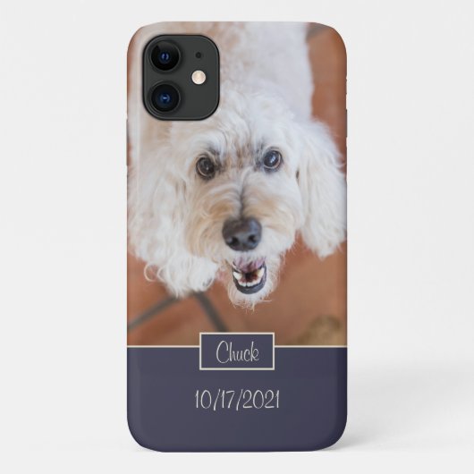 カスタムフォトモノグラムイニシャル名ブスタイリッシュルー Case-Mate iPhoneケース (裏面)