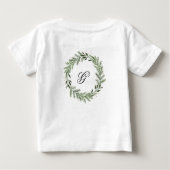 カスタムフォトモノグラムパインリースクリスマス ベビーTシャツ (裏面)