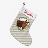 カスタムフォトモノグラムホース スモールクリスマスストッキング (正面 (吊り時))