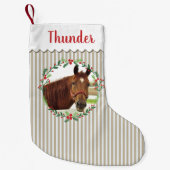 カスタムフォトモノグラムホース スモールクリスマスストッキング (正面)