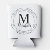 カスタムフォトモノグラム名結婚日付 缶クーラー (裏面)