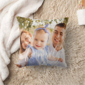 カスタムフォトモノグラム名門私立校風のストライプ クッション (ブランケット)