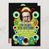 カスタムフォトモンスターバースデーパーティ招待状 招待状 (正面/裏面)