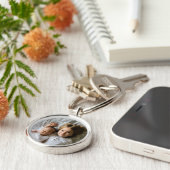 カスタムフォトラウンド金属チャーム キーホルダー (側面)