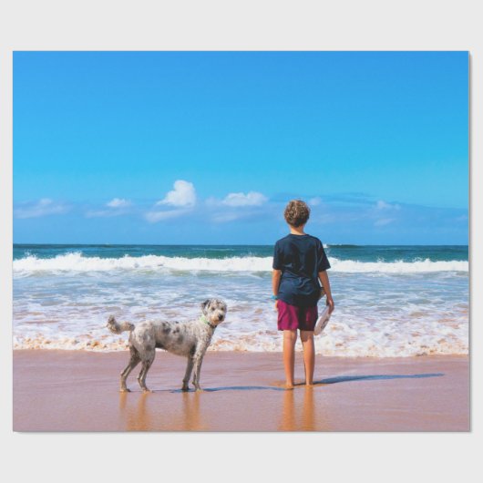 カスタムフォトラッピング紙自分のデザイン ラッピングペーパー (フラット)