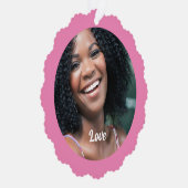 カスタムフォトラブピンクかわいいシンプル紙オーナメント オーナメントカード (右)