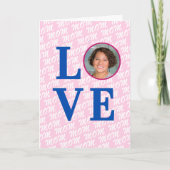 カスタムフォトラブマザーラブママモダンチックピンク カード (正面)