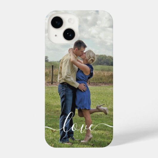 カスタムフォトラブ文字ブラシ付きスクリプトオーバーレイ iPhoneケース (裏面)