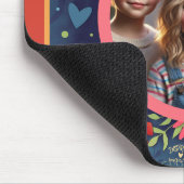 カスタムフォトレッドブルーおもしろいカラフルフローラ マウスパッド (コーナー)