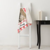 カスタムフォトレッド&ホワイトカントリーファームハウスプレイド シェルパブランケット (インサイチュ)